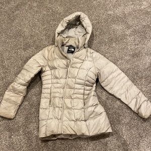 North face grey down coat